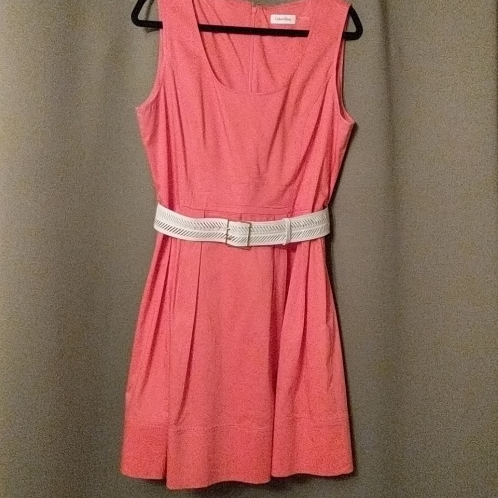 Coral sleeveless dress